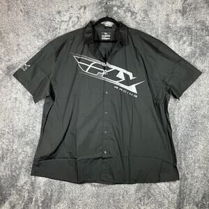 Fly Racing Shirt Mens 3XL Black Logo Pit Crew Mechanic Button Up Lightwieght